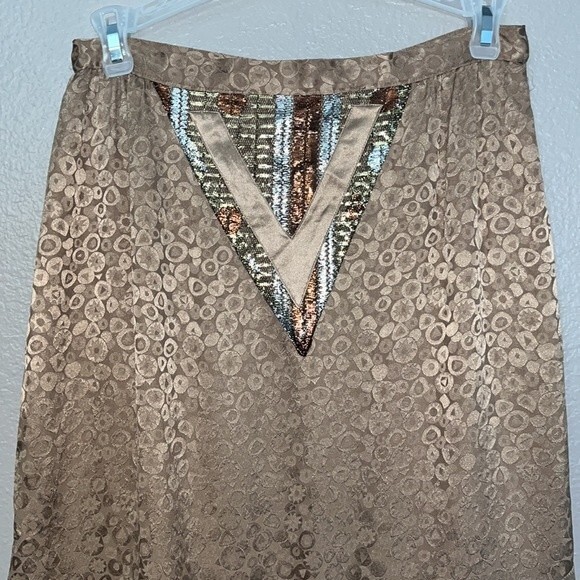Bellini Paris Mode Silk Skirt Brown size 6 - Picture 3 of 12